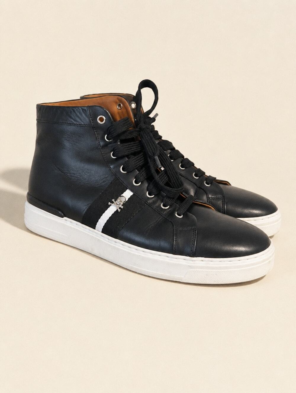PHILIPP PLEIN leather high-top sneakers